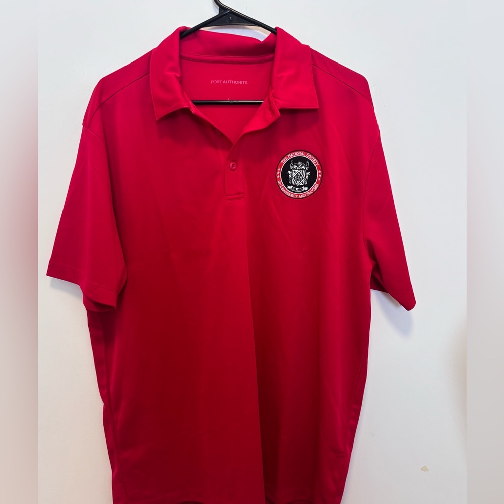 Port Authority Red Polo Shirt Vibrant Cotton Blend